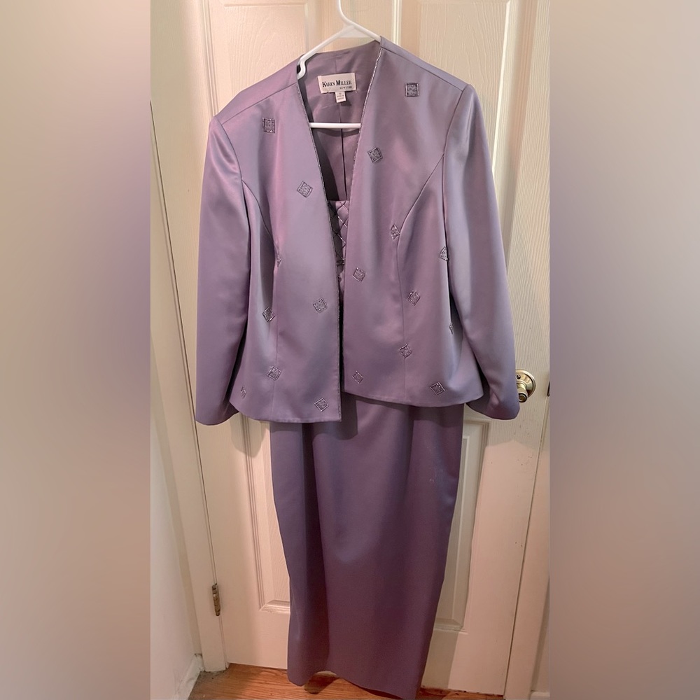 Purple Sequence Satin Dress